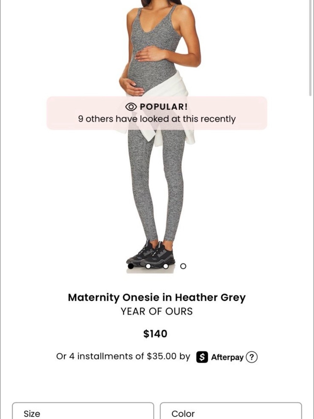 Year of Ours Heather Grey Maternity Onesie